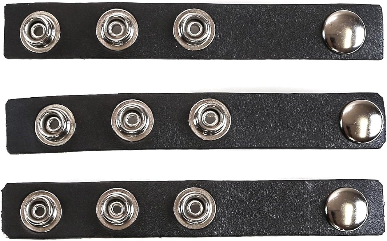 3 Pcs Snap Extender Leather Choker Collar Bracelet Necklace