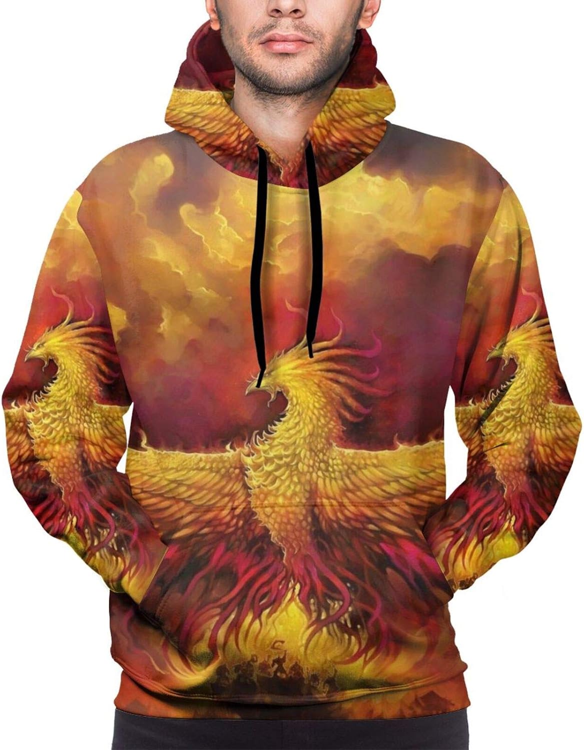 Amazon.com: Fiery Phoenix Men's Long Sleeve Hoodies Casual Hooded