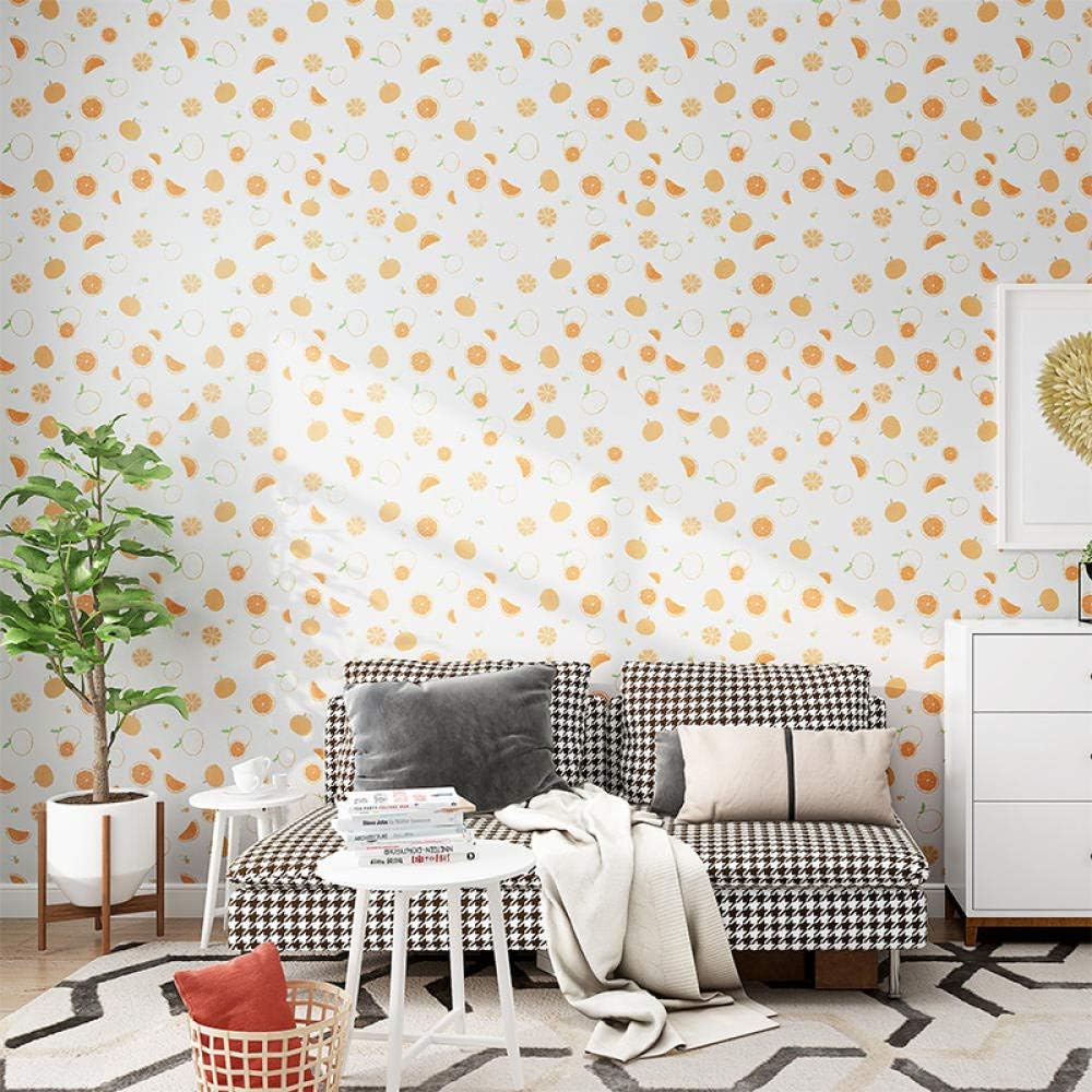 Amazon 貼ってはがせる壁紙 壁紙の上から貼る壁紙 60cm 5mの壁紙自己接着剤 ポリ塩化ビニール防水かわいい寝室の暖かい 女の子のハートルーム寮の壁紙ウォールステッカー 甘いオレンジ色 壁紙