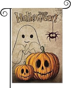 Happy Halloween Fall Garden Flag Vertical Double Sided Halloween Flag 12.5 x 18 Inches Pumpkin Garden Flag Halloween Decorative (Garden Size-12.5 x 18)
