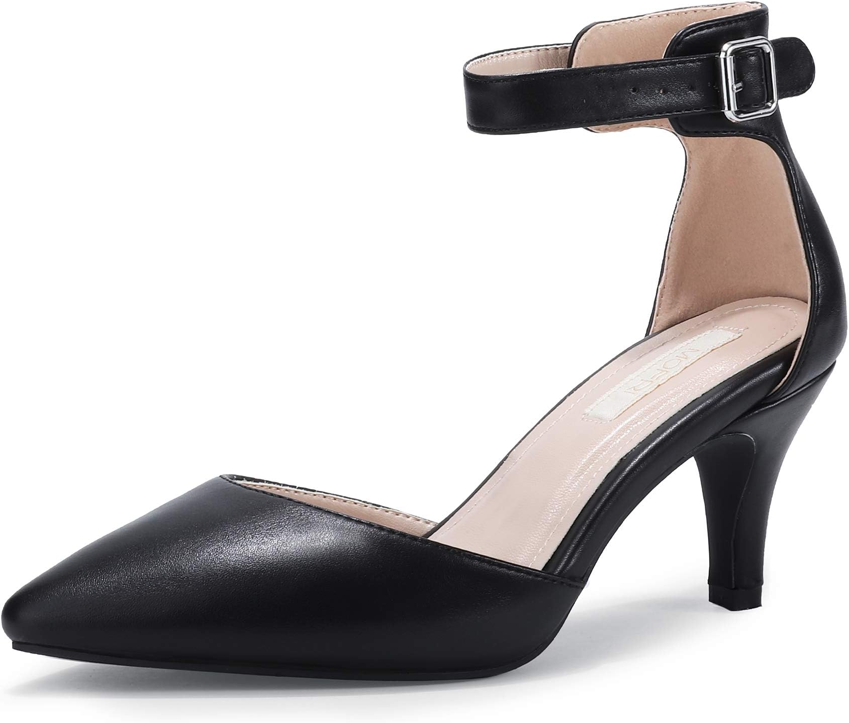 Mofri Women's Chic Bowknot Round Toe Low Cut OL Work Shoes Stiletto High Heel Platform Slip on Pump