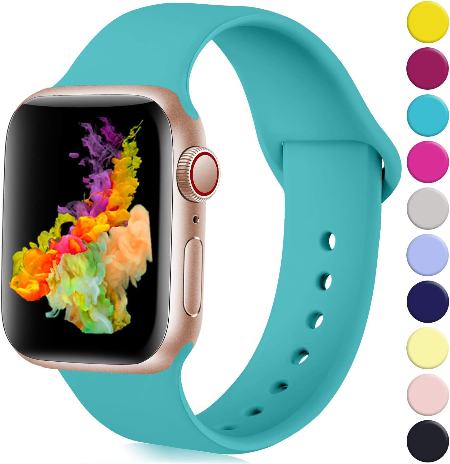 Rabini Compatible with Apple Watch Band 40mm 38mm 44mm 42mm for Women Men, Replacement Accessory Sport Band for Apple/iWatch Series 5, Series 4, Series 3, Series 2, Series 1