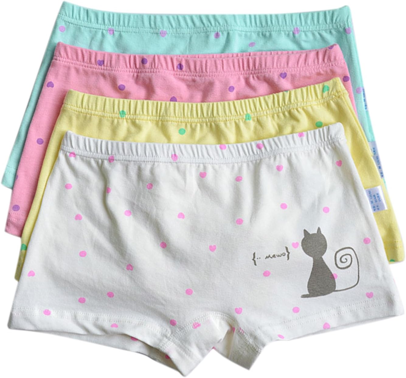 Evelin LEE Baby Kid Little Girl's Toddler Cotton Bowknot Briefs Boxer Underwear 4 Pack