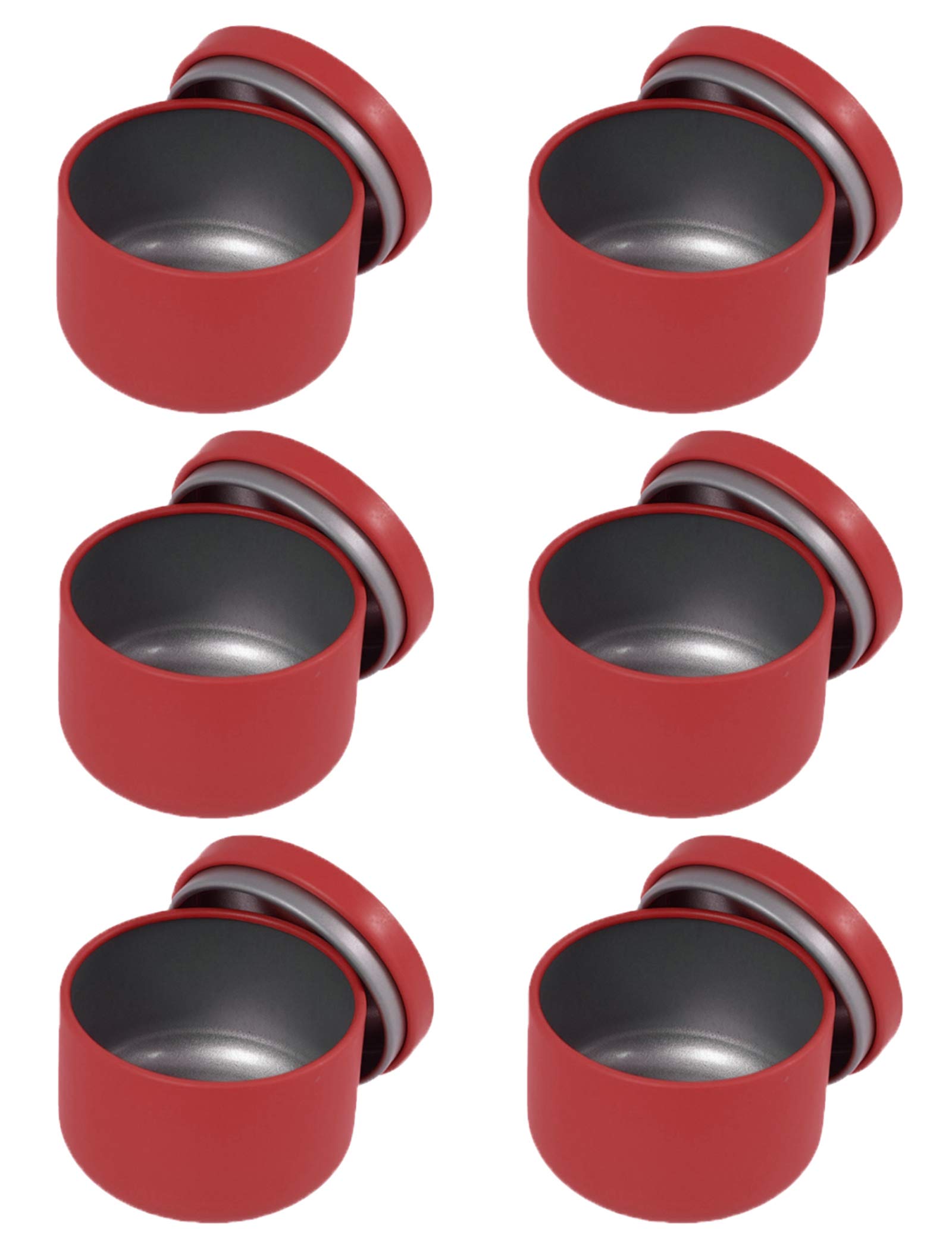 YASUOA 6 Pack Tea Jars Iron Jar Can for Loose Leaf Tinplate Storage Containers with Lids Mini Portable Box Candle Making Sealed Tins for Coffee Bean Sugar Candy Chocolate Spices Red