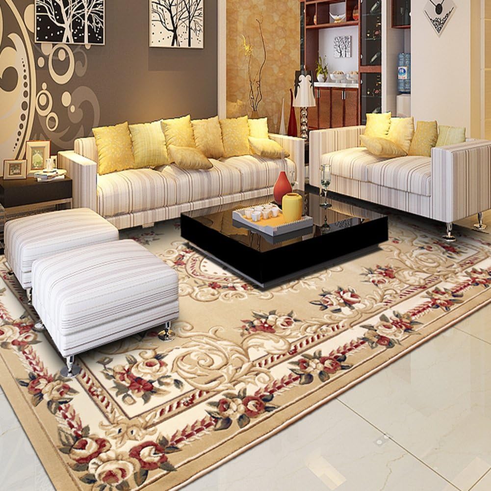 FJDGJHB European Carpet Blanket for Living Room and Tea Table Sofa-Carpet Thickened Three-Dimensional Cut Flower Carpet Modern American Carpet-F 300x400cm(118x157inch)