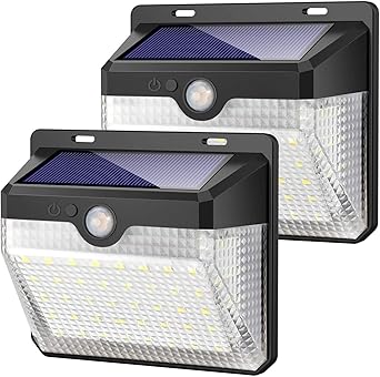 Luz Solar Jardín, Kilponen [2 Paquete] 60LED Foco Solar Exterior con Sensor de Movimiento Impermeable Inalámbrico 2000mAh Lámpara Solar Pared Seguridad 3 Modos Inteligente para Garaje, Patio, Camino: Amazon.es: Iluminación
