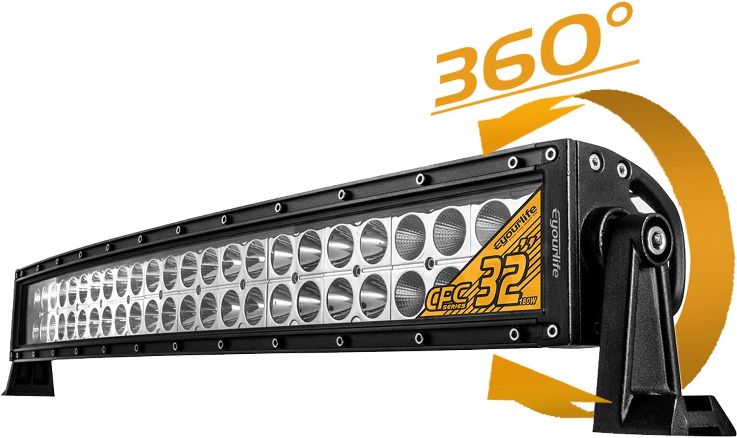 Eyourlife 32" 180W Curved Off Road LED Work Light Bar Flood Spot Combo