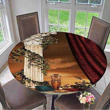 Amazon Com Mikihome Modern Simple Round Tablecloth Cozy Scene