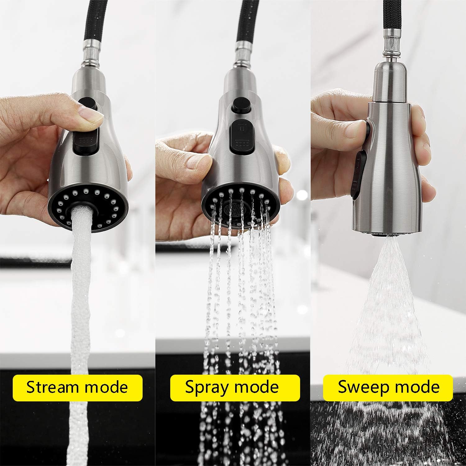 Kitchen Faucet, Tansky Kitchen Sink Faucet, Sink Faucet, Pull-Down Kitchen Faucets, Bar Kitchen Faucet, Brushed Stainless Steel - - 