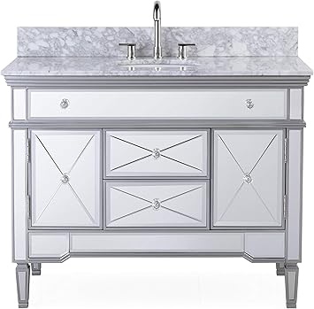 44 All Mirrored Reflection Austin Bathroom Sink Vanity Model N 755w Outdoor And Patio Furniture Sets Amazon Com