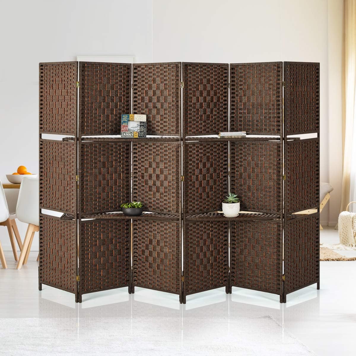 Esright Divisor de habitación de 6 paneles, 6 pies de alto