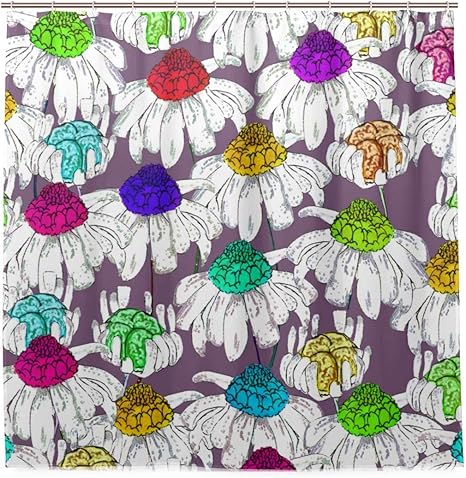 Amazon Patinisa 防水シャワーカーテン 薬用カモミールパターンシームレスなイラスト花 浴室 目隠し 間仕切り取付簡単 カーテンリング付属 おしゃれ バスカーテン 180ｘ180cm シャワーカーテン ホーム キッチン オンライン通販