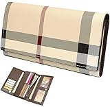 Trifold Wallets for Women Leather Clutch Checkbook Purse RFID Blocking with Credit Card Holder Organizer