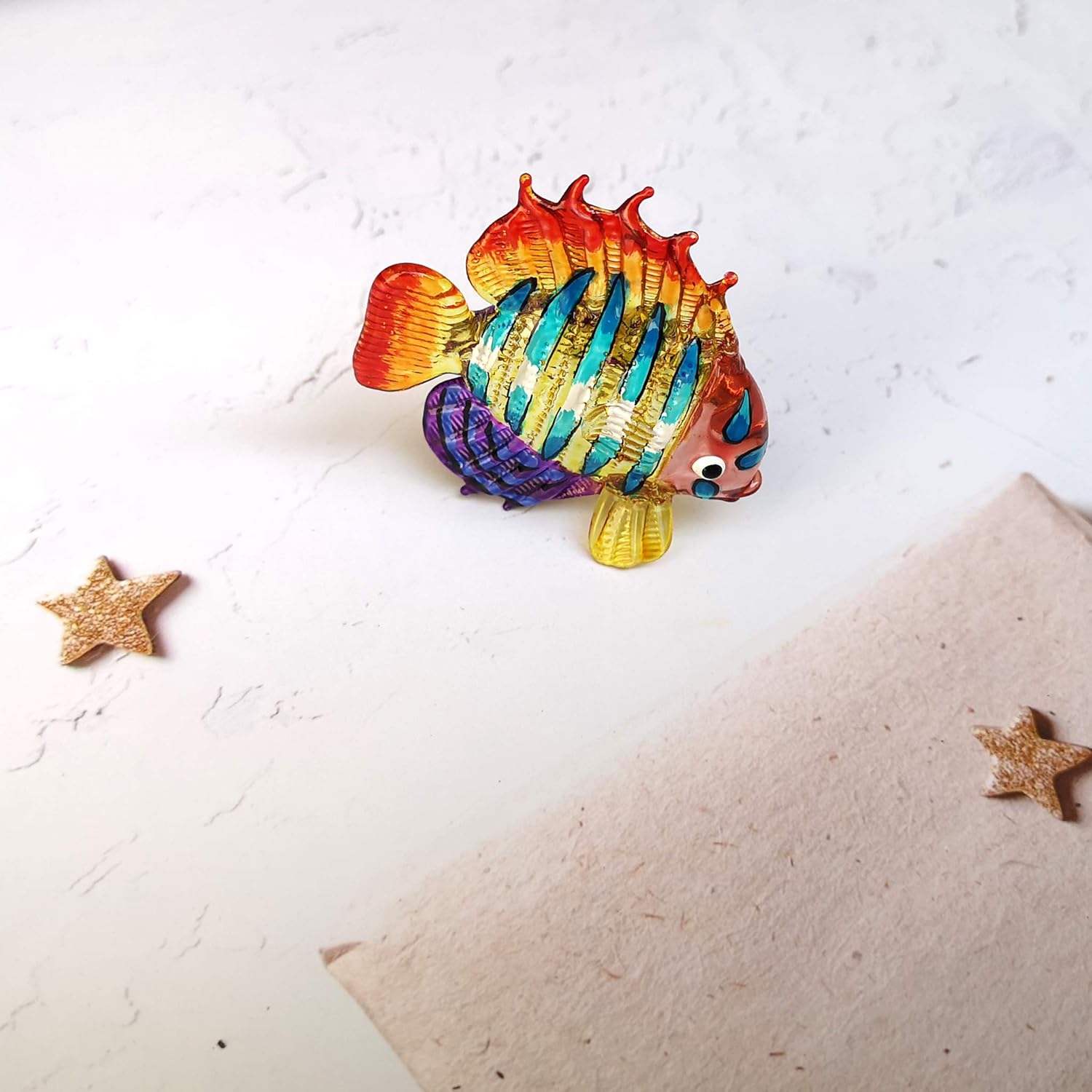 ZOOCRAFT Tropical Glass Sea Fish Figurine Hand Blown Art Sealife Collectible Miniature Aquarium Decor: Kitchen & Dining