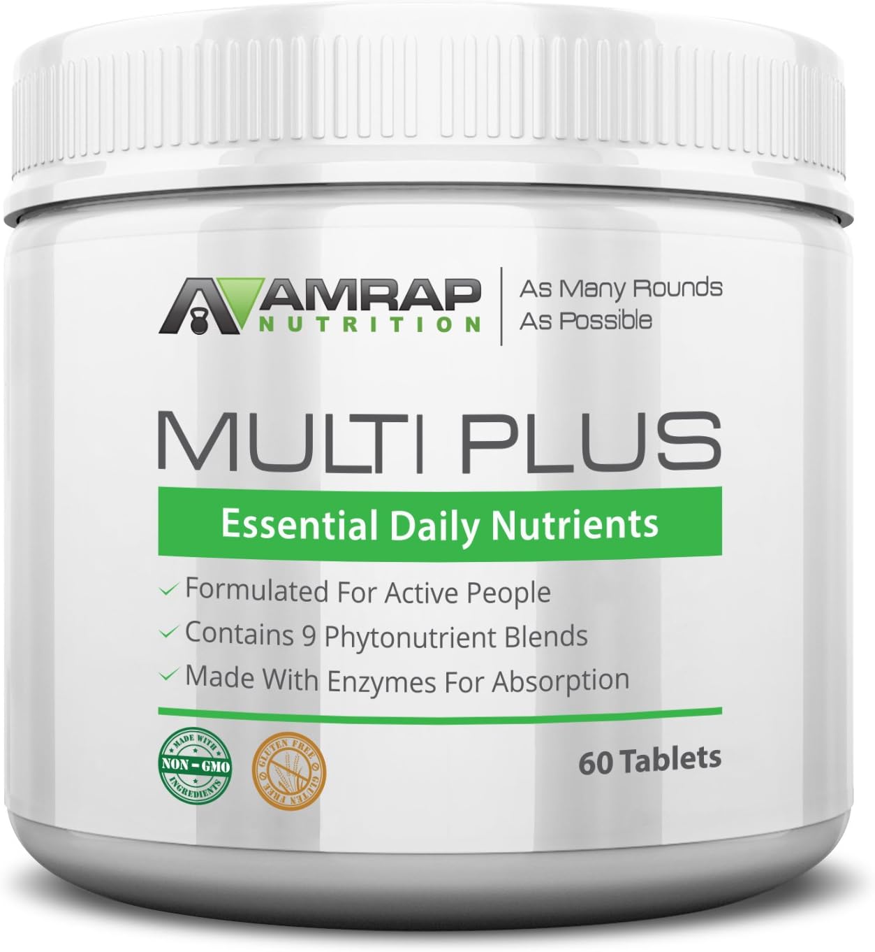 AMRAP Nutrition Multivitamin, Whole Food Multivitamin for Men & Women with Probiotics, Vitamin A, Vitamin C and Enzymes for Absorption