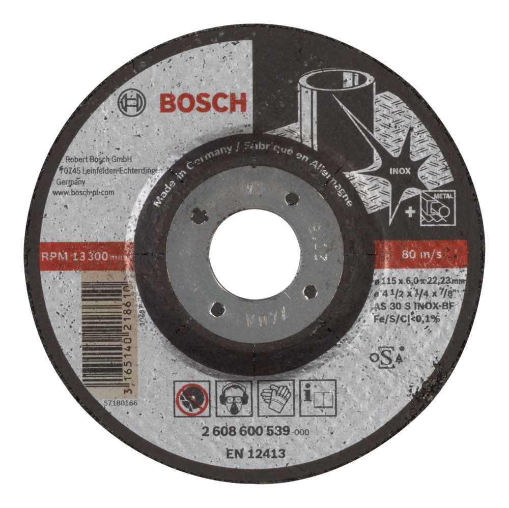 Bosch Professional 2608600539 Grinding Disc for Stainless Steel, Black