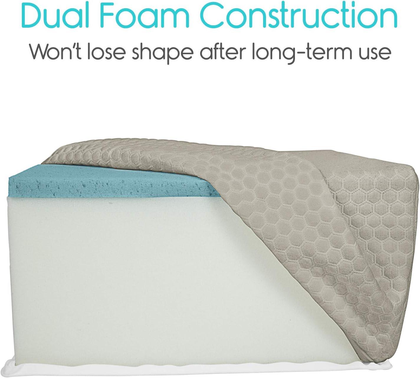 Xtra-Comfort Leg Elevation Pillow - Wedge Elevator Support Cushion for Sleeping, Swelling - Elevated Prop Up Position, Back Pain, Foot Rest, Sciatica - Knee Elevating Incline Memory Foam (Brown): Home & Kitchen