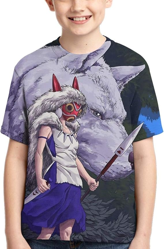 Amazon Co Jp もののけ姫 ボーイズ 半袖 クルーネック Tシャツ 3dフルプリント 子供服 キッズ ガールズ兼用 服 ファッション小物