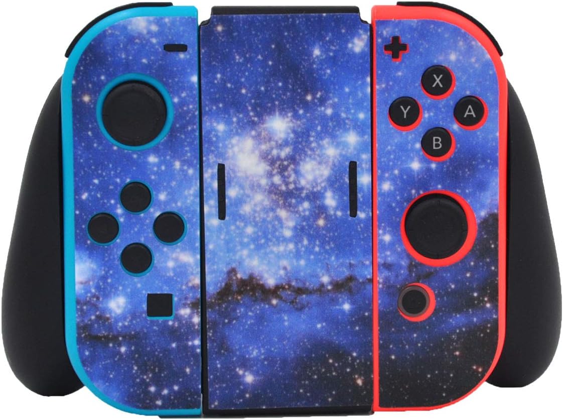 Taifond Full Set Faceplate Skin Decal Stickers for Nintendo Switch with 2Pcs Screen Protector (Console & Joy-con & Dock & Grip) -Blue Galaxy: Computers & Accessories