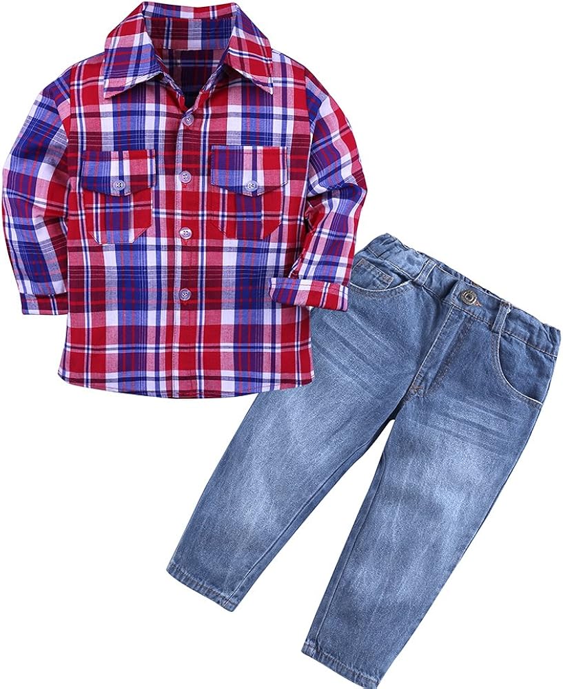 red plaid shirt with jeans