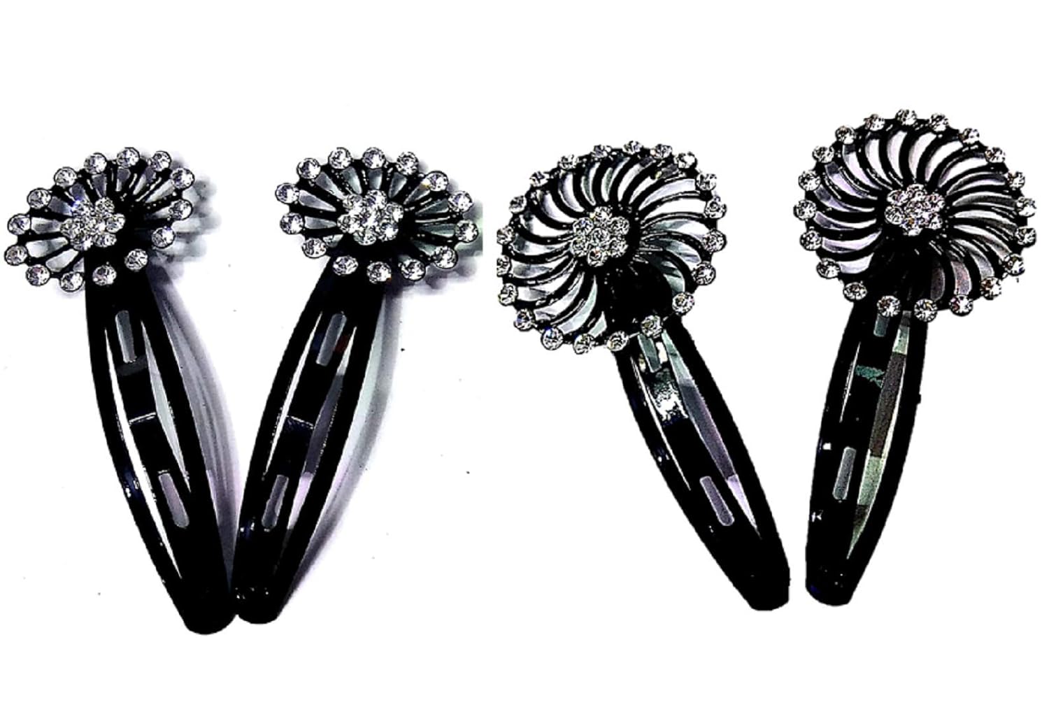 Proplady Partywear Set Of 4 Pieces Stylish Rhinestone Black