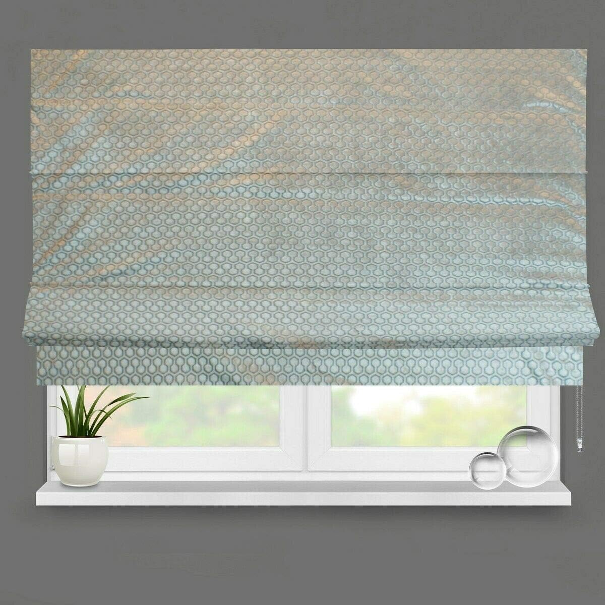Silver Geometric Fully Lined Roman Blind Alteration Available (3ft(91.5cm)) Amazon.co.uk