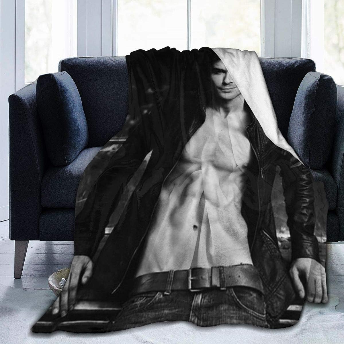 Yaxinduobao Damon Salvatore Fleece Blanket Lightweight Super Soft Cozy