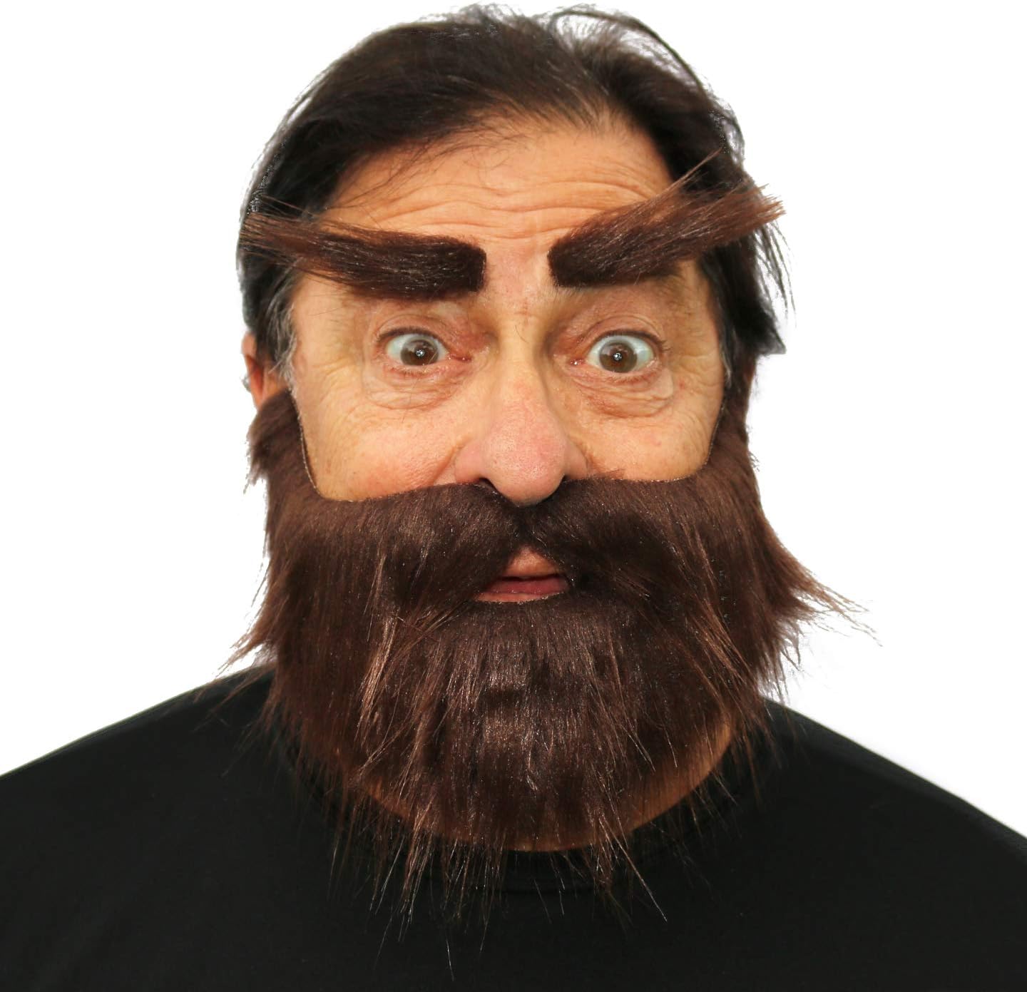 Fake Beard, Msutache, and Eyebrows, Realistic Costume Novelty with Easy