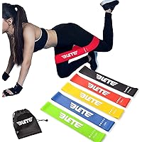 Elete Exercise Resistance Bands | Set of 1 Resistance Loops Include 5 Bands - Extra Heavy Resistance | 12 Inch Work Out Bands and Instruction Guide | Perfect for Gym, Fitness, Yoga