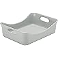 Rachael Ray Solid Glaze Ceramics Bakeware / Lasagna Pan / Baker, Rectangle - 9 Inch x 12 Inch, Light Sea Salt Gray