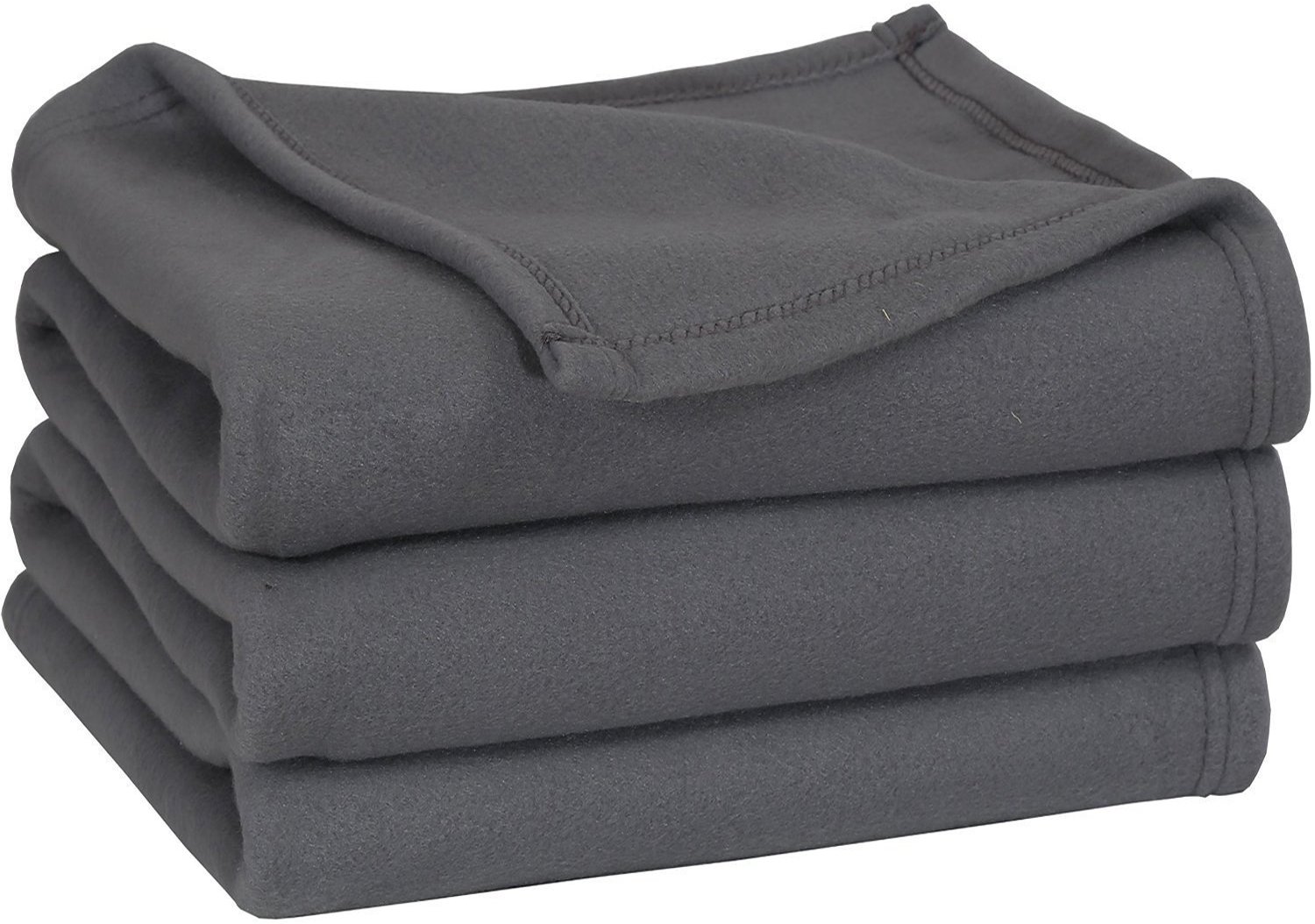 Twin Polar Fleece Thermal Blanket Grey Extra Soft Brush Fabric, Super