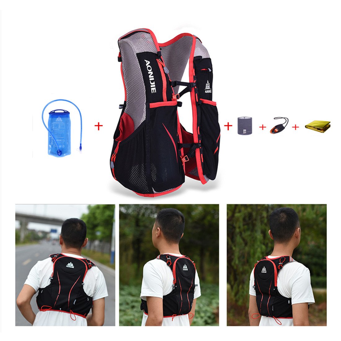 AONIJIE L bolsas de mochila de nailon impermeable para maratón ciclismo running