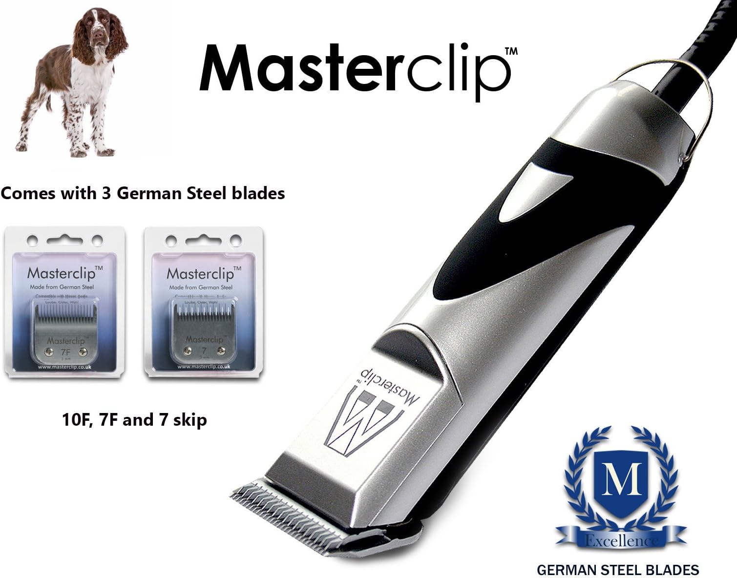 Masterclip Springer Spaniel Professional Dog Clippers Set Pet Grooming Clipper Trimmer Supplies