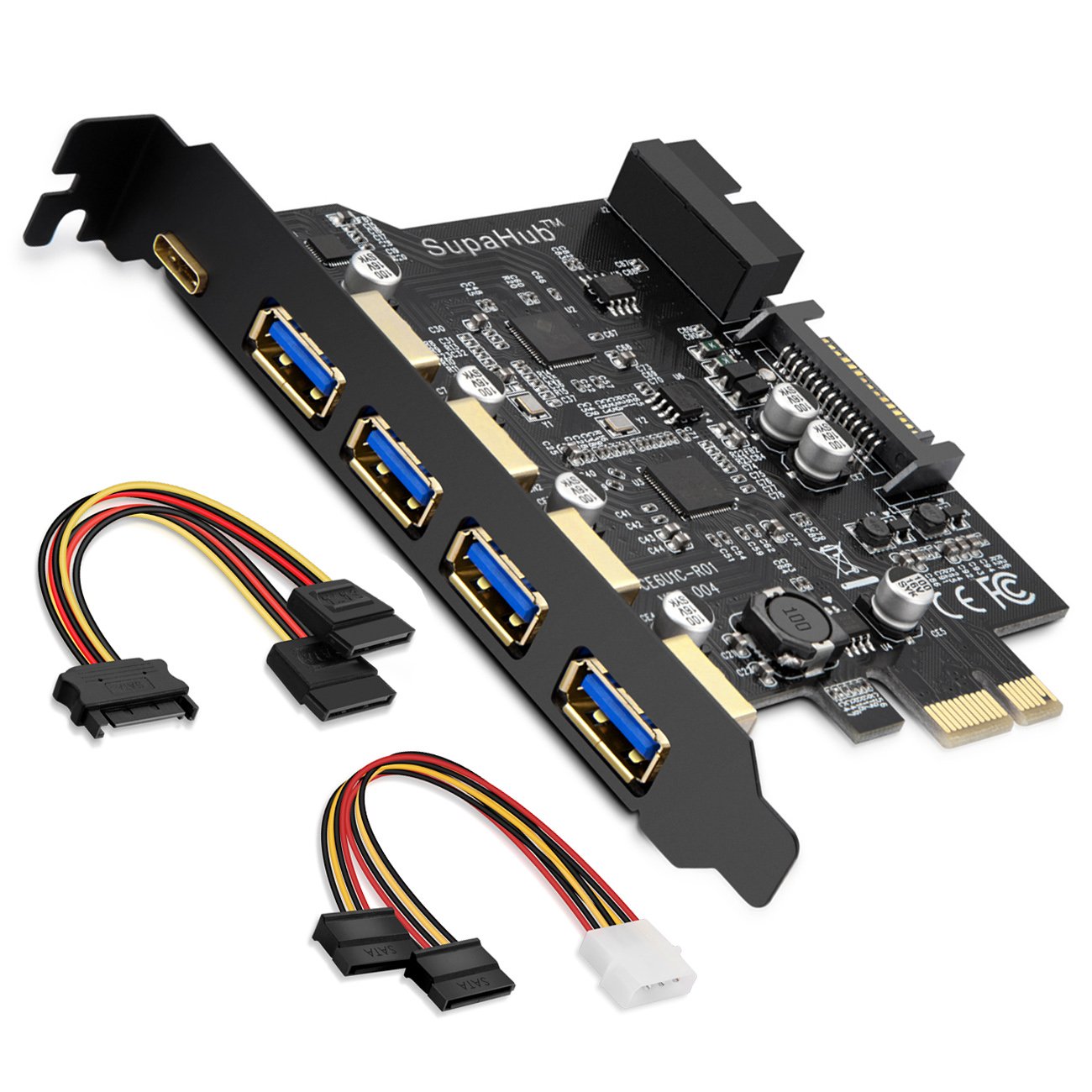 SupaHub PCIE to Type C USB 3.0 5Port PCI Express Expansion Card Type