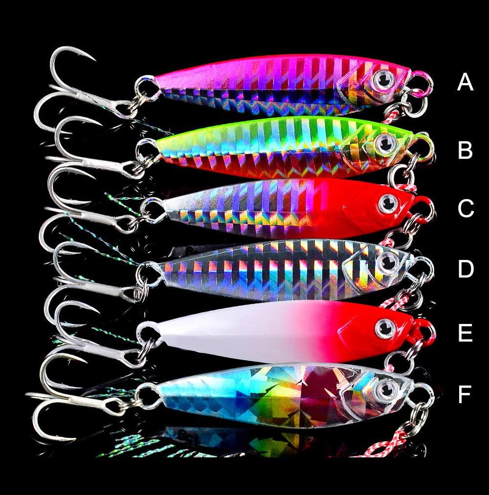 Dyxssm Jigs Fishing Spoons Hard Lures Spinners Jigging Bait 7g 10g 15g 20g 30g (Pack of 6) : Sports & Outdoors
