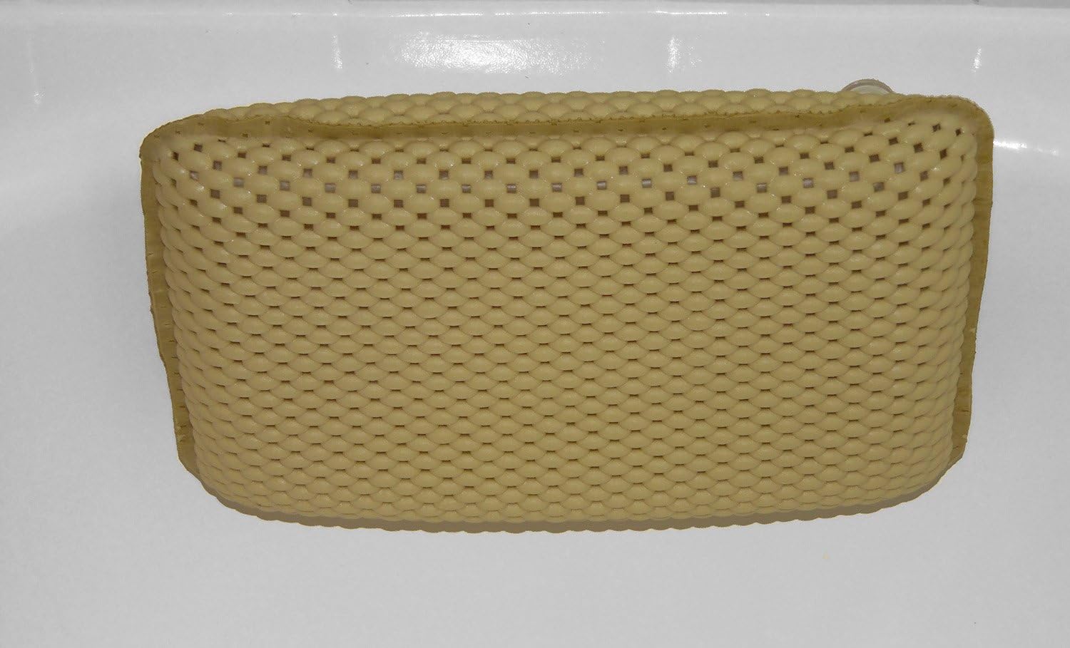 Tub Pillow and Bath Mat Set in Soft Waffle Foam | Perfect Set for a Relaxing Bath (Beige)