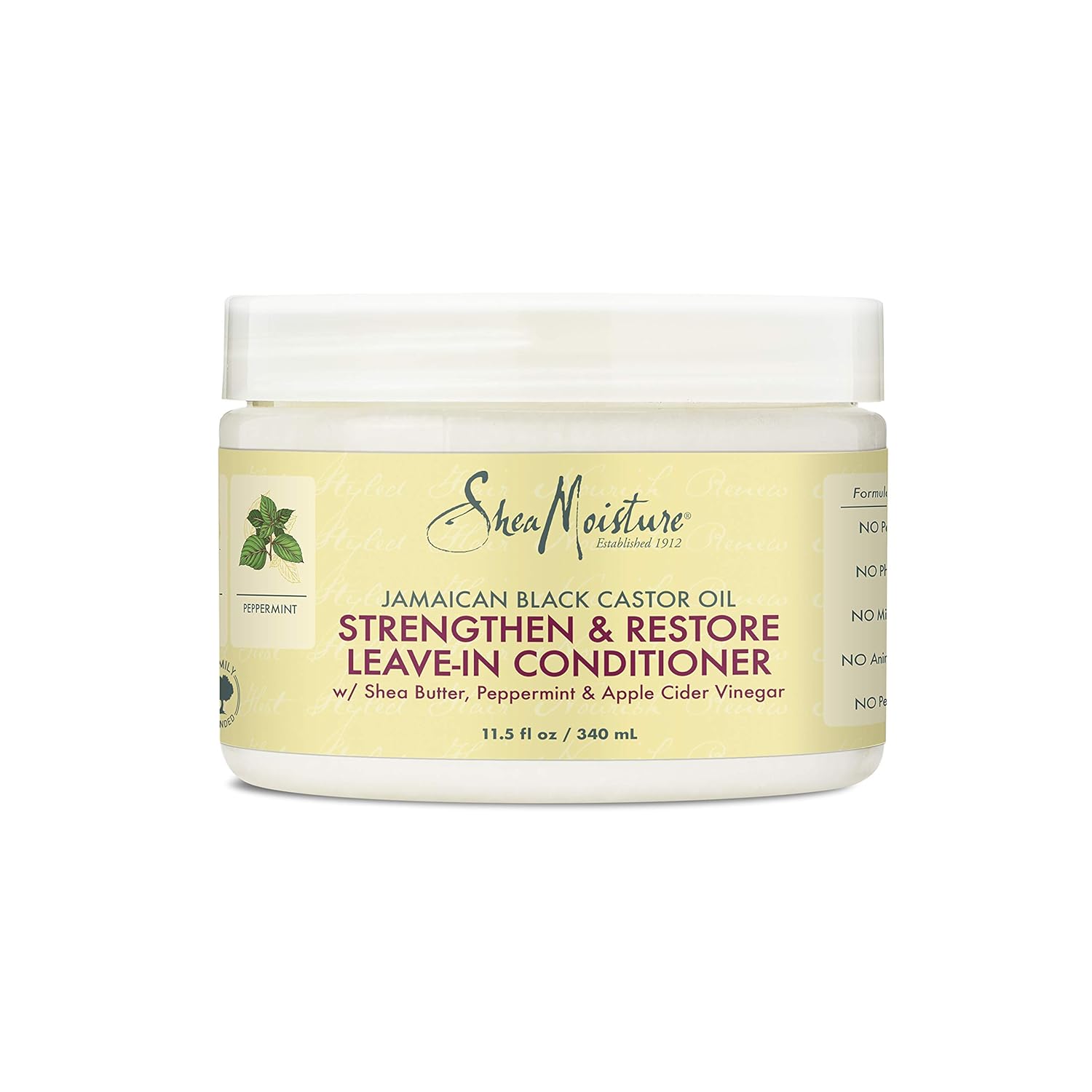 SheaMoisture Jamaican Black Castor Oil Leave In Conditioner for Over-Processed, damaged hair 100% Pure Jamaican Black Castor Oil to Soften and Detangle Hair 11.5 oz : Beauty