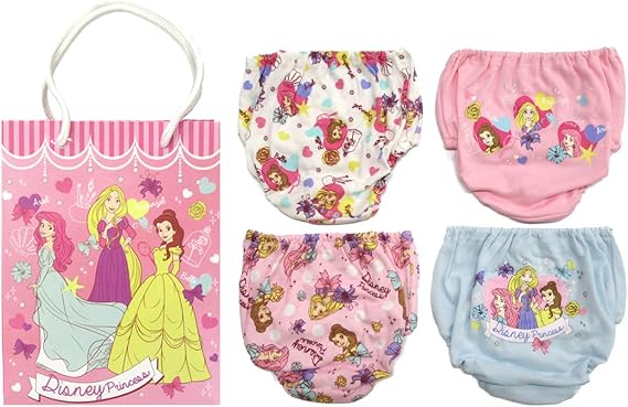 Amazon 下着 女の子 キャラクター ディズニー 紙袋付き ショーツ 4枚組 1cm Cプリンセス Set0623 Disney ショーツ 通販