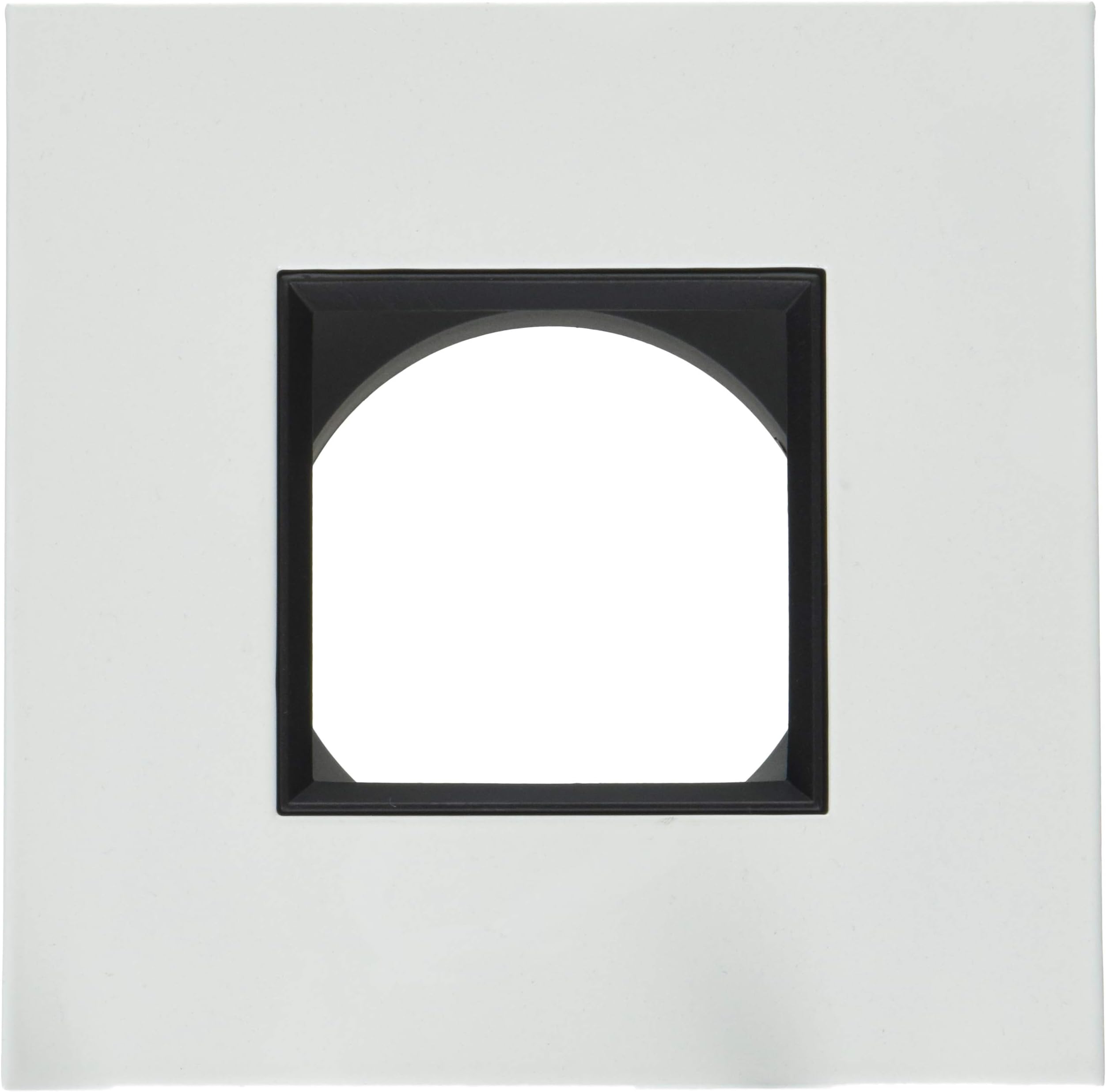 Juno 17SQ BWH Square Shower Recessed, 4 Inch, Frosted Glass with Black Trim
