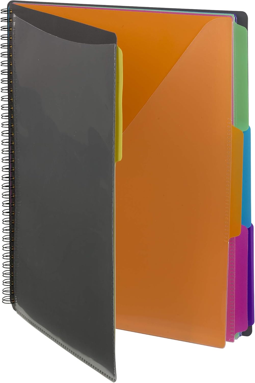 Smead 12 Pocket Poly Project Organizer, Letter Size, 1/3-Cut Tab, Gray with Bright Colors (89207) : Office Products
