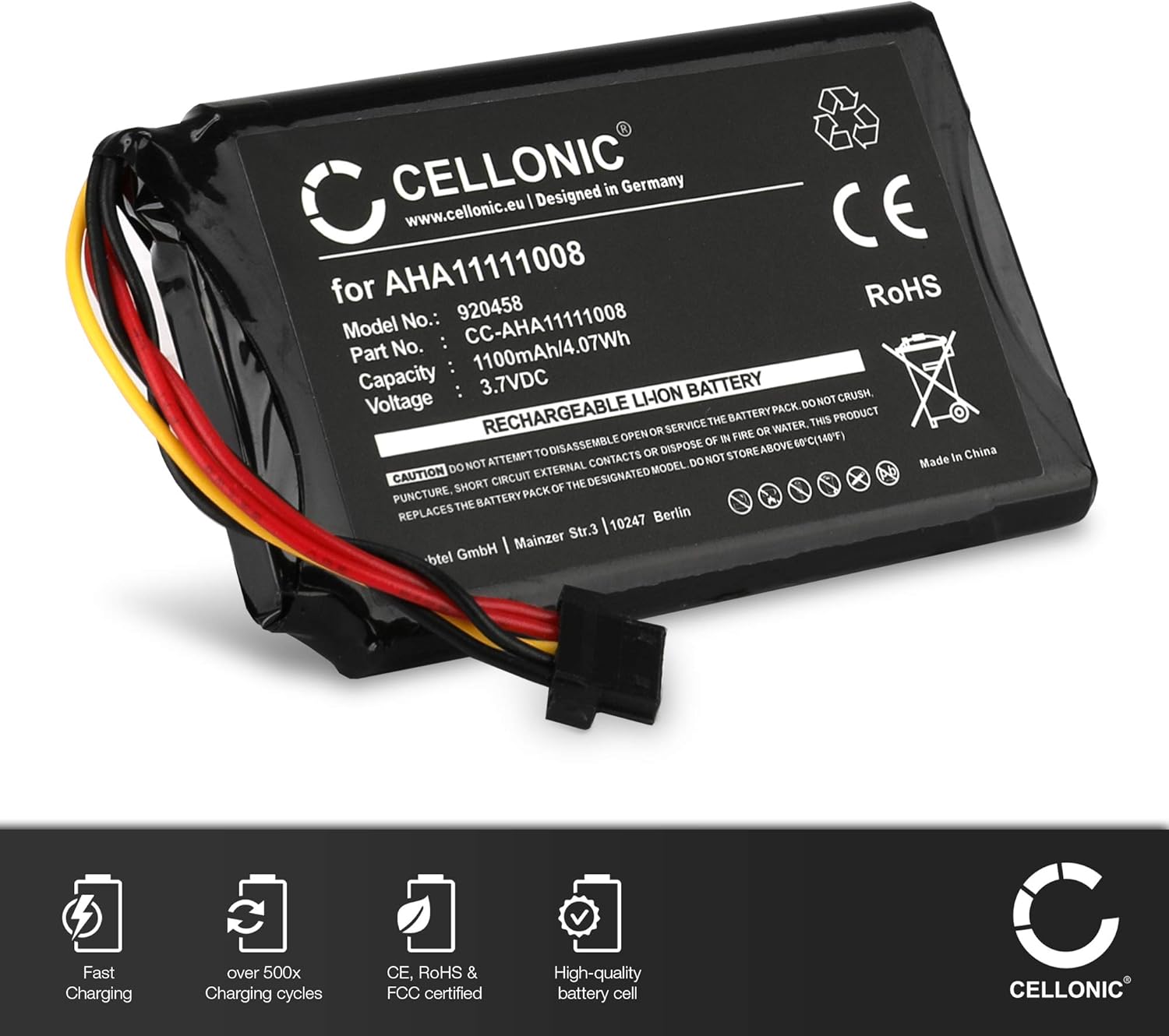 CELLONIC, battery sat nav compatible with TomTom Go 6000, 5100, 5000, 6100, Professional 6250, 5200, 6200, 6000, Premium X - Image 3