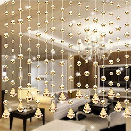 Amazon Com Crystal Clear Garland Hanging Bead Curtain Clear
