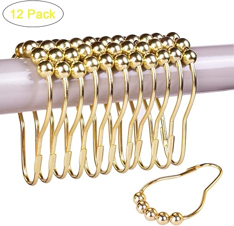 Amazon Com Tantai Shower Curtain Hooks Gold Rustproof Stainless