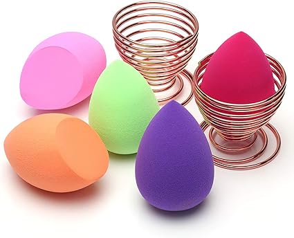 Esponja Maquillaje, OVinna [7-Pack] Esponjas para Maquillaje Facial de Belleza (5 Piezas Esponja De Maquillaje + 2 Piezas Makeup Esponja Soportes): Amazon.es: Belleza