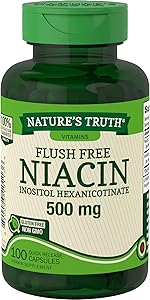 Niacin 500mg Flush Free | 100 Capsules | Non-GMO & Gluten Free | by Nature's Truth