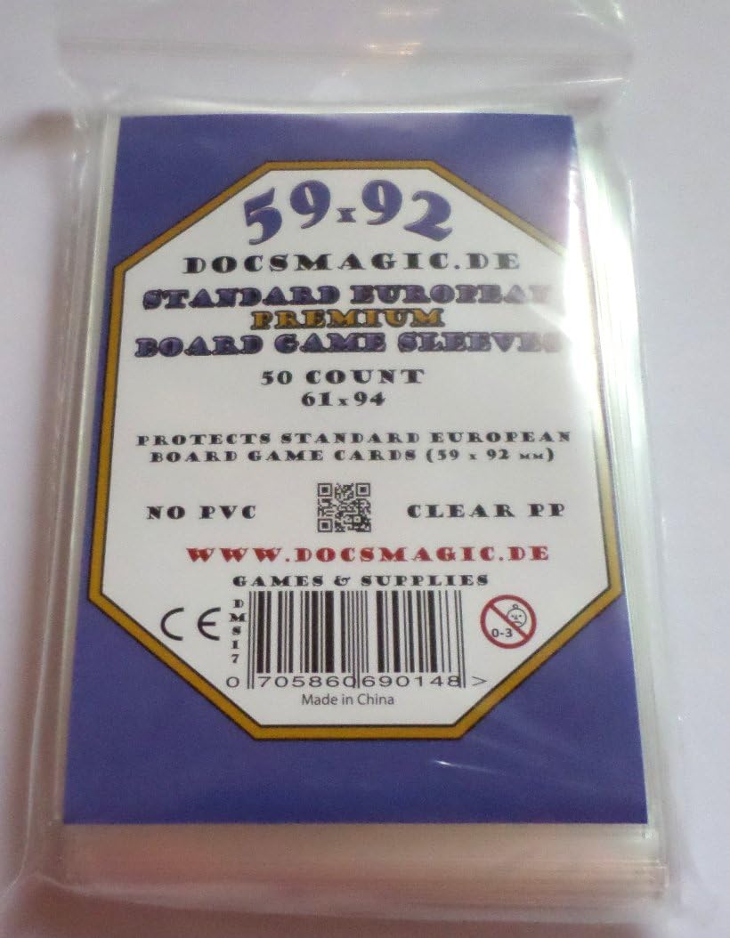 docsmagic.de 500 Premium Standard European Board Game Sleeves, 61 x 94, EU Euro, 59 x 92-10 Packs, 10 Packs Premium - Image 3