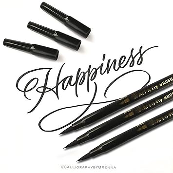 3 Dual Tip Black Brush Pens For Lettering Calligraphy Amazon In Electronics