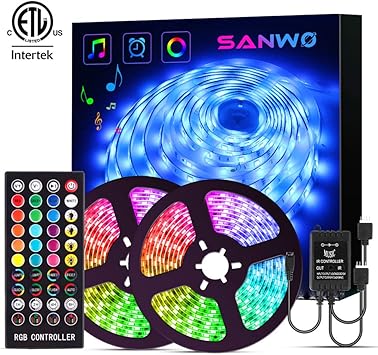 Amazon Com Led Strip Lights With Remote 32 8ft Rgb Led Light
