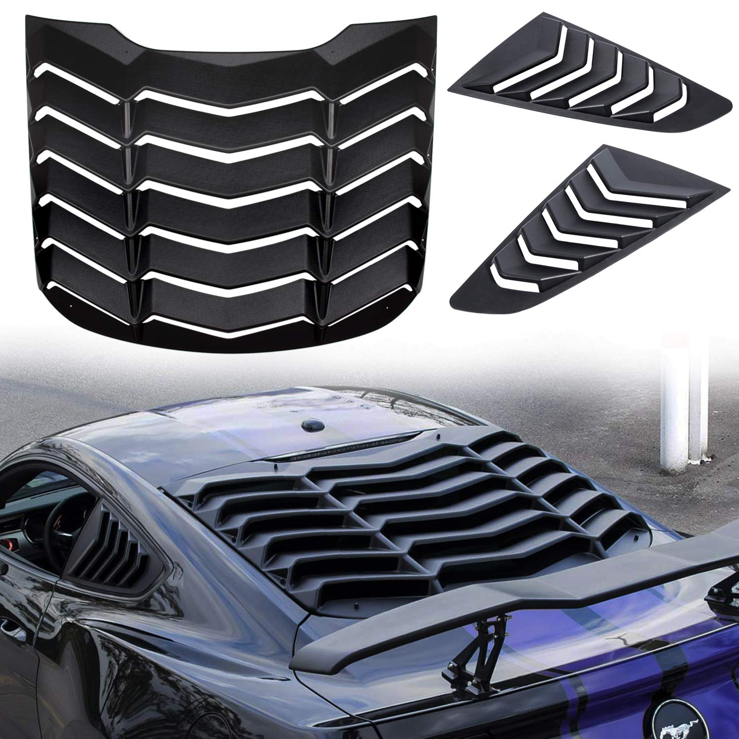 Allinoneparts Matte Black GT 5 Vents Style Quarter Side Window Scoop