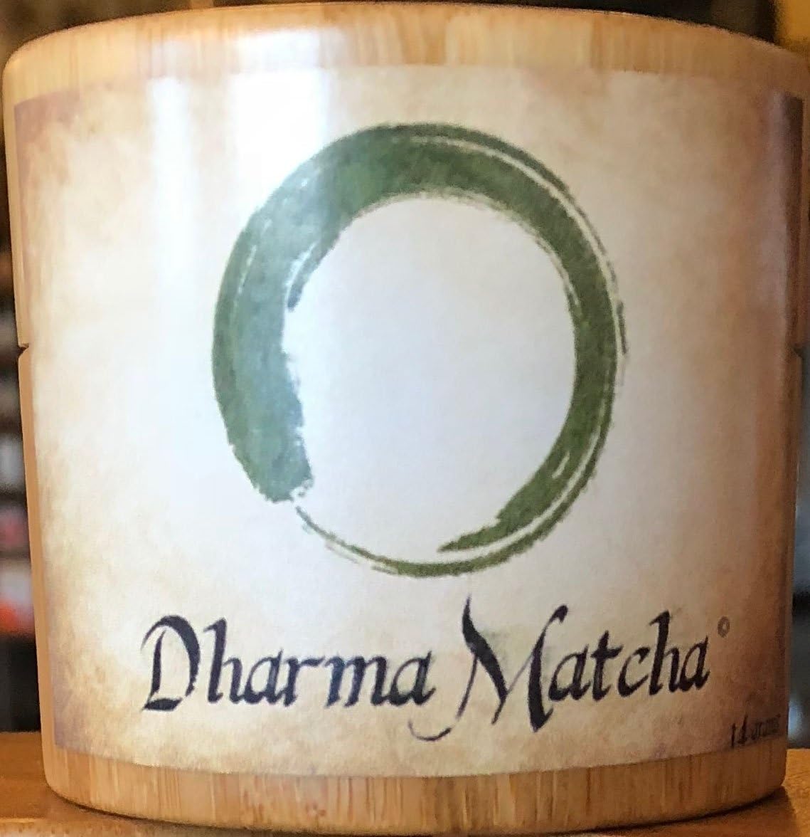 Dharma Matcha Ceremonial grade green tea Matcha in collector bamboo canister
